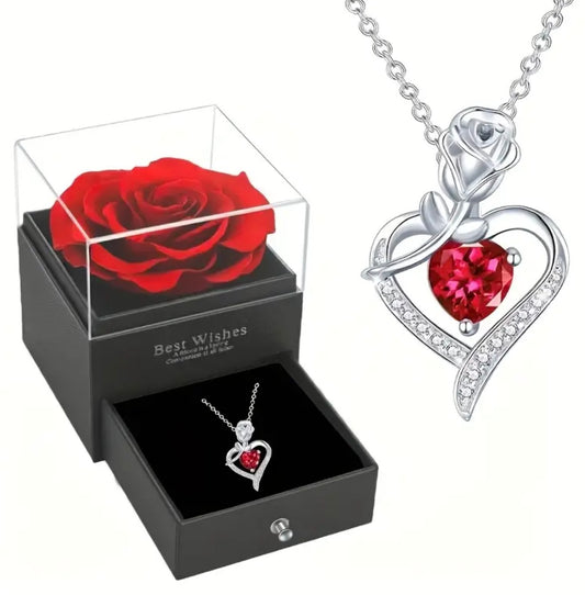 Wieczna Róża w Pudełku z Naszyjnikiem – wyjątkowy prezent pełen emocji