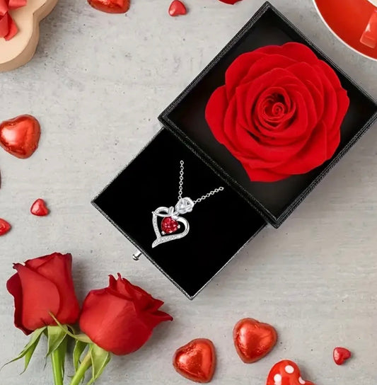 Wieczna Róża w Pudełku z Naszyjnikiem – wyjątkowy prezent pełen emocji